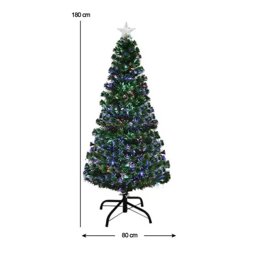 Sztuczna choinka ze światłowodami z kolorowym LED-em w kilku rodzajach-180 cm-owa