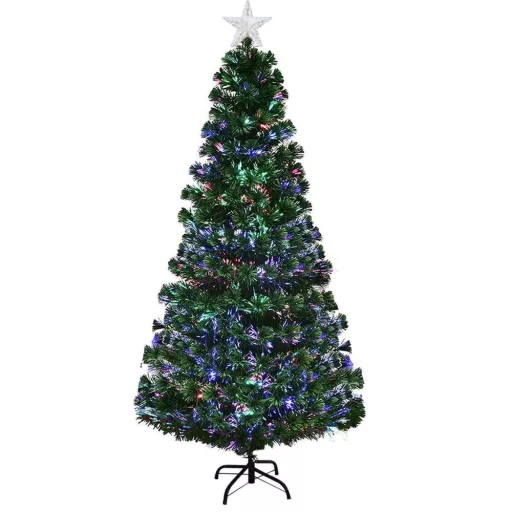 Sztuczna choinka ze światłowodami z kolorowym LED-em w kilku rodzajach-210 cm-owa