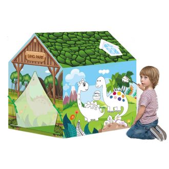 Namiot zabawkowy do kolorowania w kilku rodzajach-dynozaur