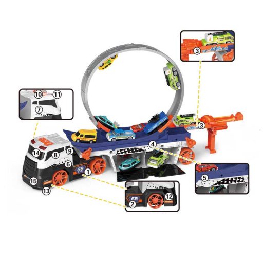 Tor pętli dla ciężarówek z małymi samochodami