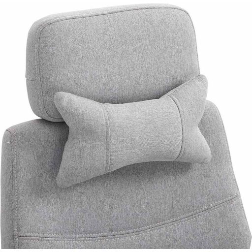 Krzesło biurowe obrotowe z zagłówkiem - w kilku kolorach - jasno szare