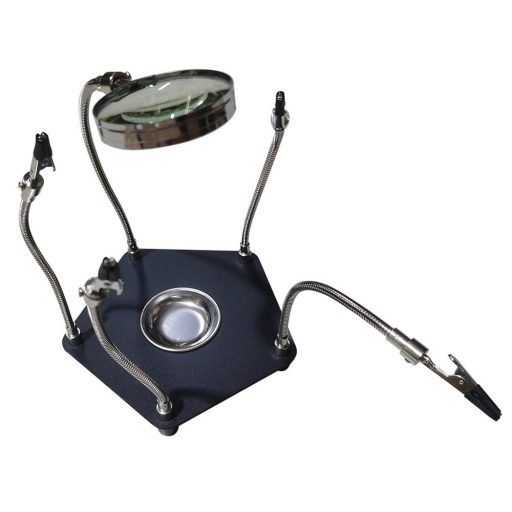 Uchwyt montażowy z elastycznymi ramionami i lupą