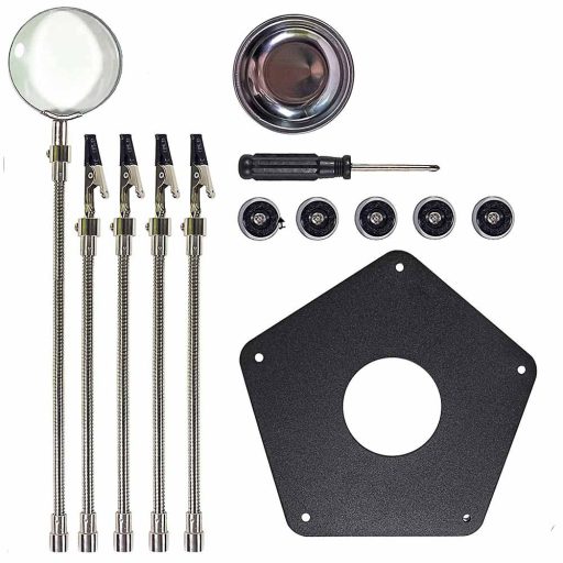 Uchwyt montażowy z elastycznymi ramionami i lupą