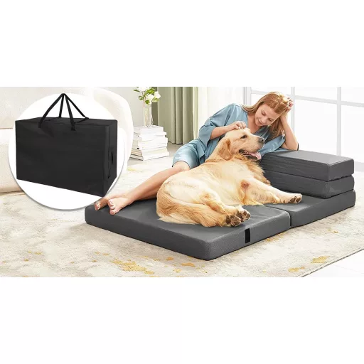 Przenośny składany materac, 100*190*10 cm