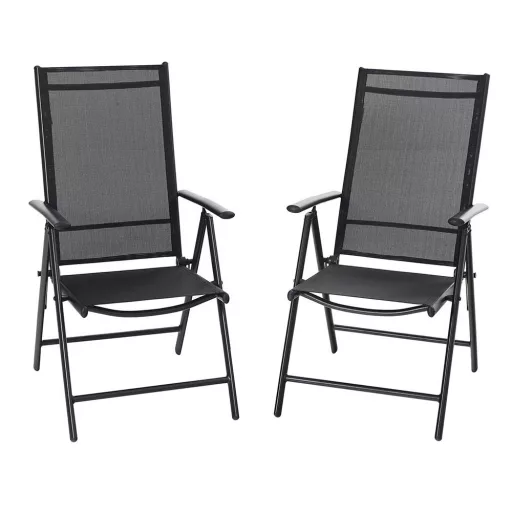 Aluminiowe składane krzesło ogrodowe, 2 szt