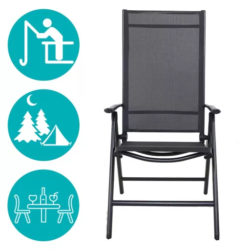 Aluminiowe składane krzesło ogrodowe, 2 szt