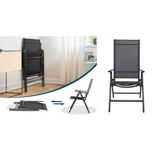 Aluminiowe składane krzesło ogrodowe, 2 szt