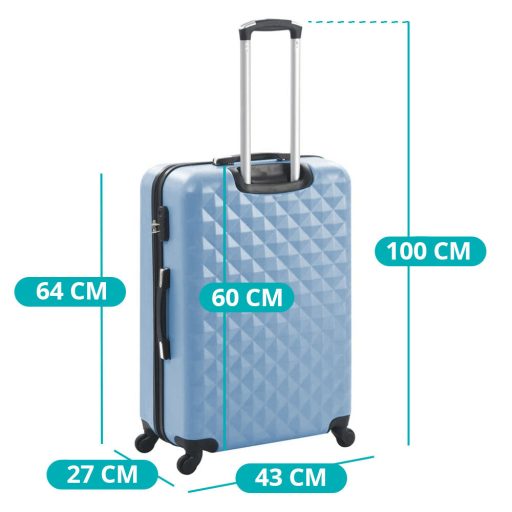Zestaw walizek podróżnych z kosmetyczką w kilku kolorach-stalowo niebieski