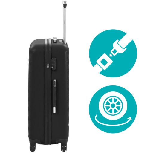 Zestaw walizek podróżnych z kosmetyczką w kilku kolorach-czarny