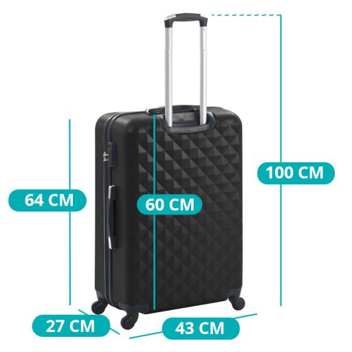 Zestaw walizek podróżnych z kosmetyczką w kilku kolorach-czarny