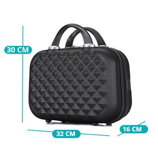 Zestaw walizek podróżnych z kosmetyczką w kilku kolorach-czarny