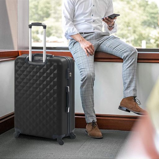 Zestaw walizek podróżnych z kosmetyczką w kilku kolorach-czarny