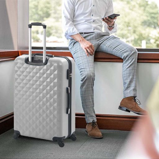 Zestaw walizek podróżnych z kosmetyczką w kilku kolorach-szary