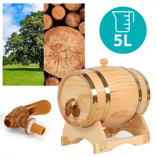 Beczka dębowa z kranikiem, 5l