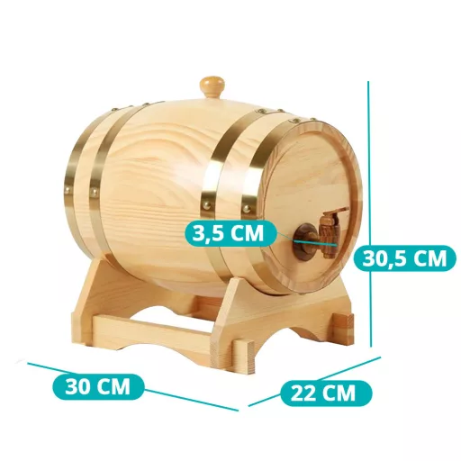 Beczka dębowa z kranikiem, 5l