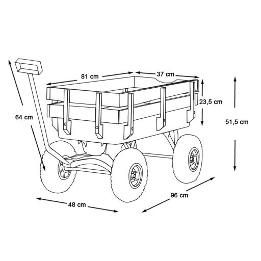 Metalowy wózek ogrodowy, ręczny - nośność do 150 kg 