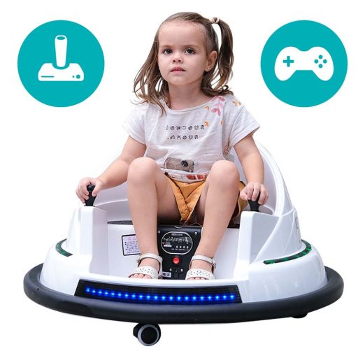 Elektryczny samochodzik dla dzieci, 6V, z baterią, pilotem, biały