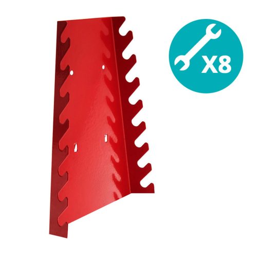 Metalowy organizer ścienny na narzędzia z haczykami i schowkiem