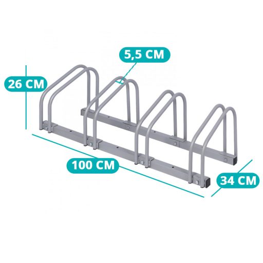 Zewnętrzna platforma na 4 rowery, srebrna