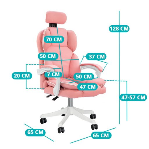 Krzesło obrotowe szefowskie LUX, w kilku kolorach-różowe