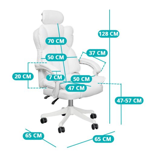 Krzesło obrotowe szefowskie LUX, w kilku kolorach-białe