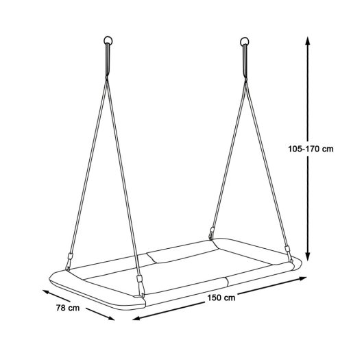 Huśtawka ogrodowa bocianie gniazdo, 150*180 cm, kolorowe