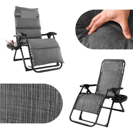 Krzesło tapicerowane zerowej grawitacji-szare