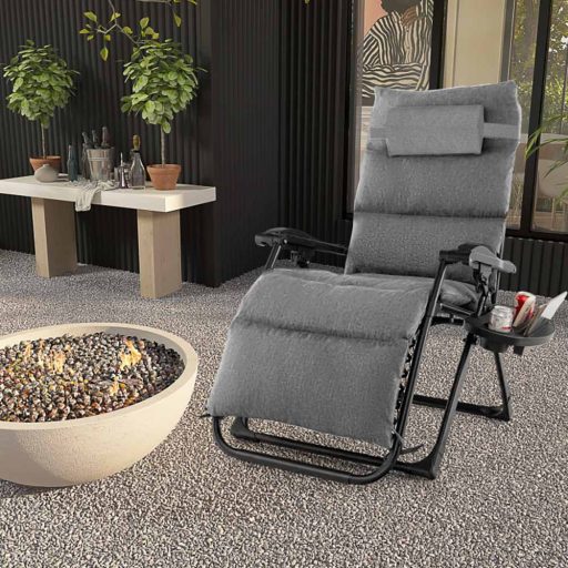 Krzesło tapicerowane zerowej grawitacji-szare