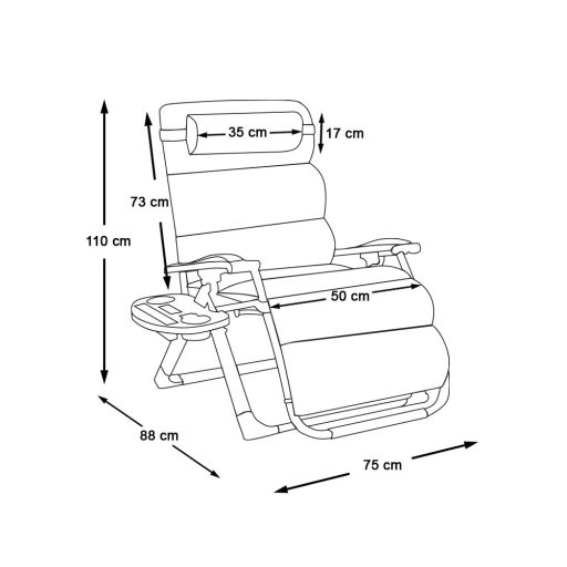 Krzesło tapicerowane zerowej grawitacji-szare