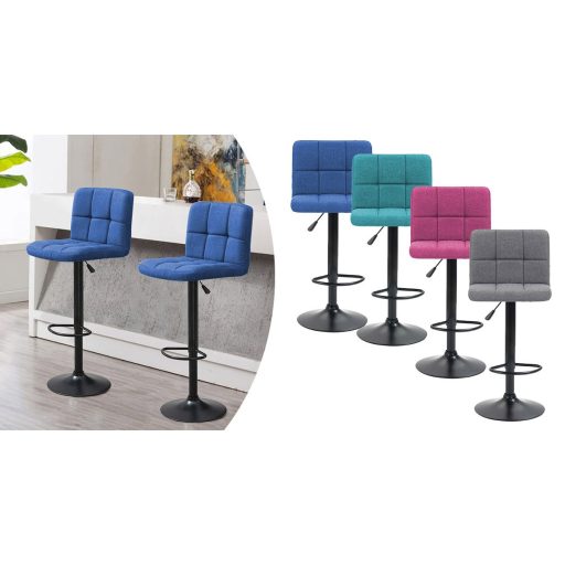 2 krzesła barowe z siedziskiem z tkaniny w kilku kolorach-pink