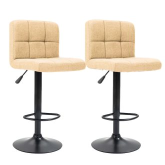   2 krzesła barowe z siedziskiem z tkaniny w kilku kolorach, beżowy