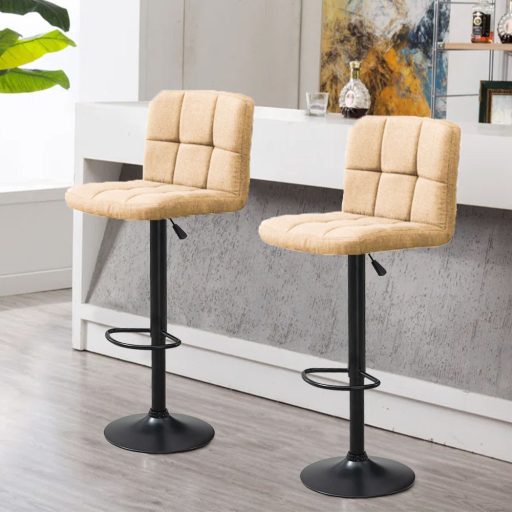 2 krzesła barowe z siedziskiem z tkaniny w kilku kolorach, beżowy