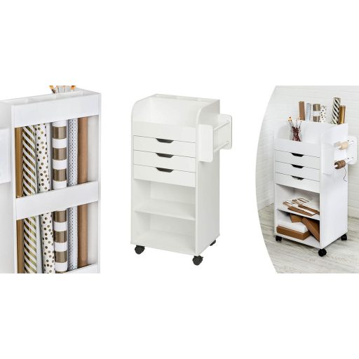 Mobilna szafka do przechowywania z półkami i szufladami