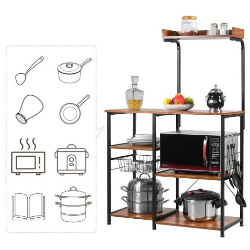 Regał do przechowywania z koszykiem