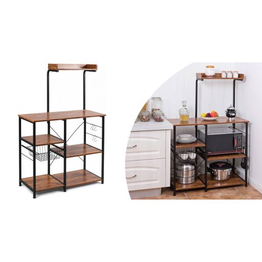 Regał do przechowywania z koszykiem