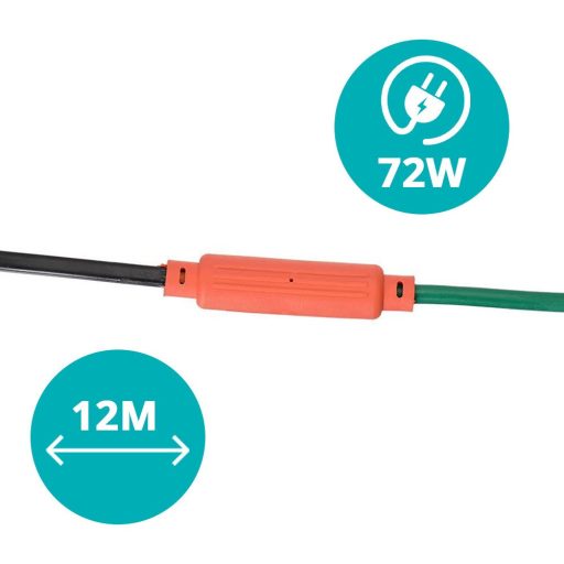 Ogrodowy kabel grzewczy do roślin w kilku rodzajach, 72W, 12m