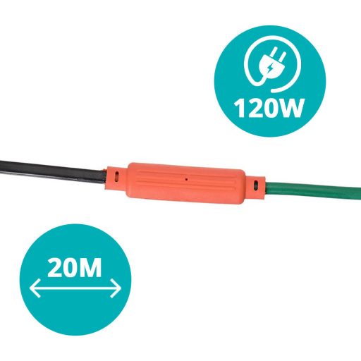 Ogrodowy kabel grzewczy do roślin w kilku rodzajach, 120W, 20m