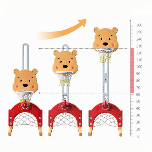 Zestaw zabawowy dla dzieci 4 w 1 z regulacją wysokości, pomarańczowo-żółty