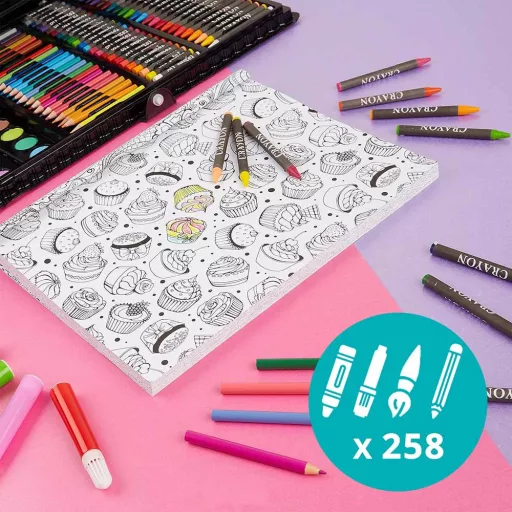 258 el. zestaw do rysowania i malowania dla dzieci 