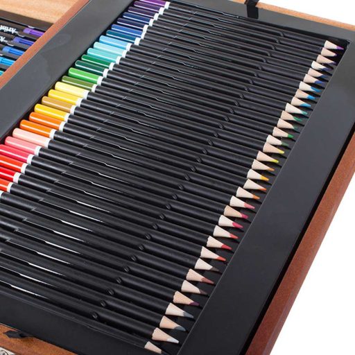 174 el. zestaw do malowania i rysowania w praktycznym drewnianym pudełku prezentowym