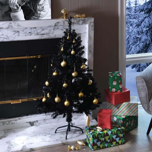 Czarna choinka sztuczna, 120cm 230 gałęzi