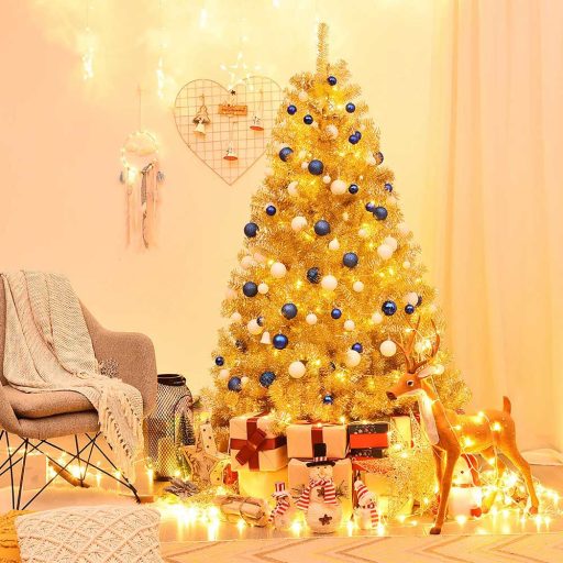 Złota choinka sztuczna, 180cm 708 gałęzi