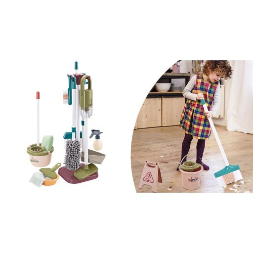 Zestaw do sprzątania dla dzieci z odkurzaczem stacjonarnym