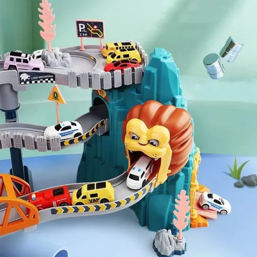 Przygodowy plac zabaw z lwem