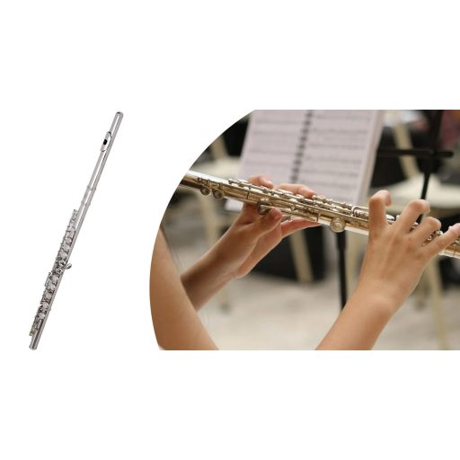 Zestaw flet z kilkoma akcesoriami w torbie na ramię