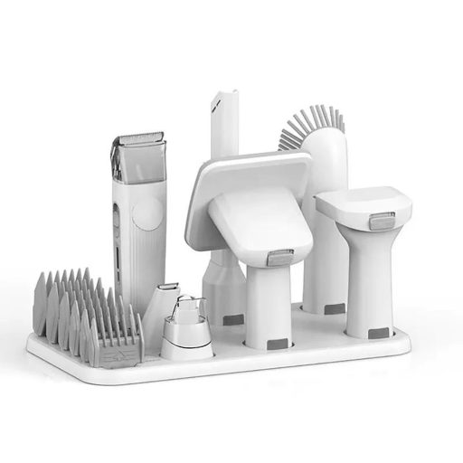 Komplet do pielęgnacji zwierząt domowych z pojemnikiem na kurz i akcesoriami