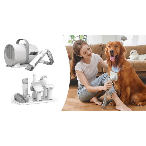 Komplet do pielęgnacji zwierząt domowych z pojemnikiem na kurz i akcesoriami