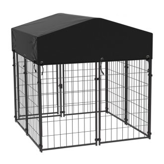   Zewnętrzna metalowa buda dla psa z dachem tekstylnym odpornym na promieniowanie UV