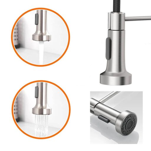 Bateria kuchenna z elastycznym wężem, zdejmowaną słuchawką prysznicową, różnych wariantach