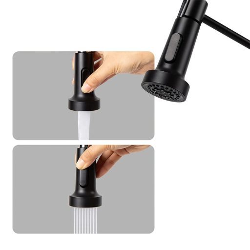 Bateria kuchenna z elastycznym wężem, zdejmowaną słuchawką prysznicową, różnych wariantach